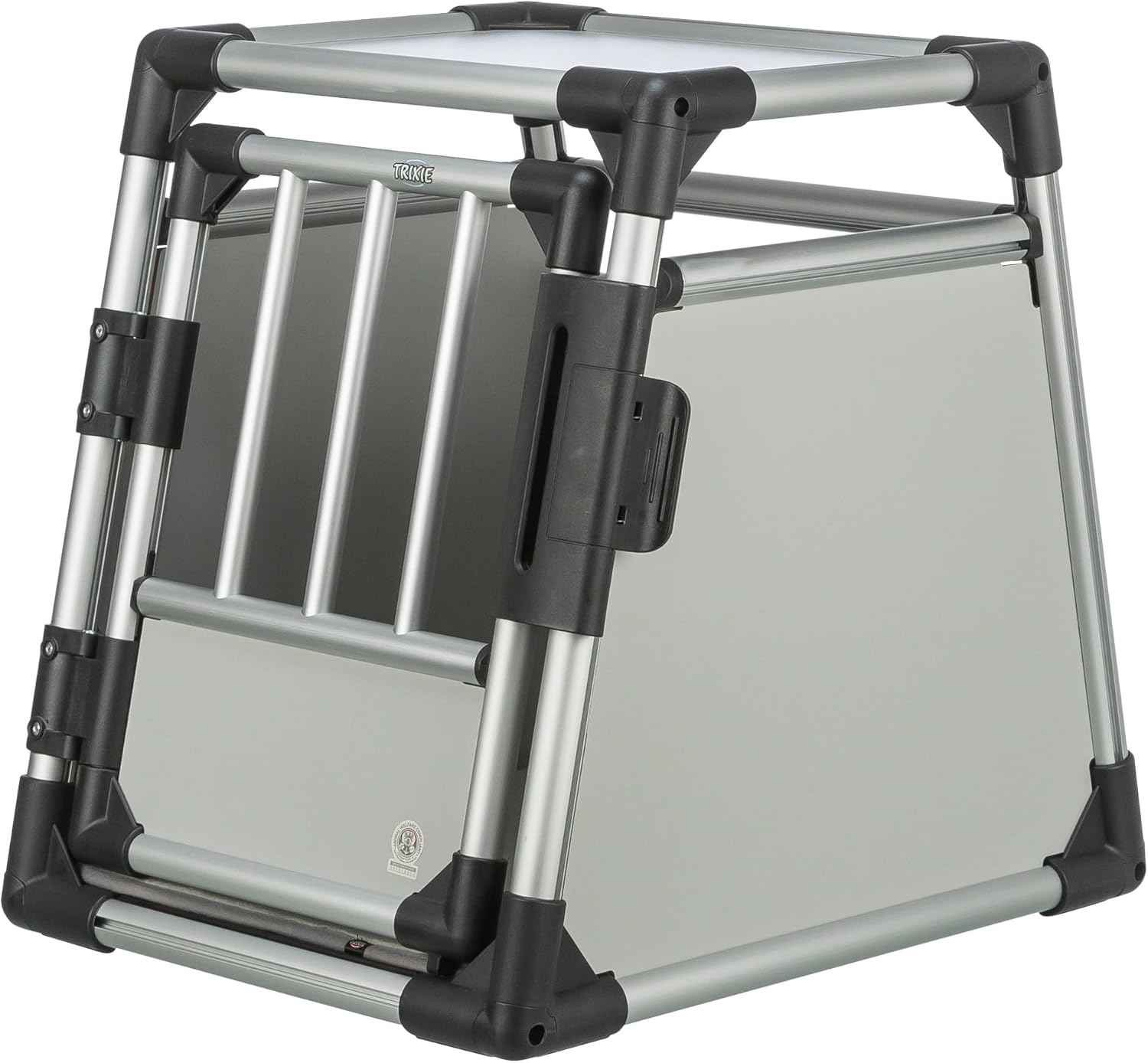Detalle de TRIXIE Hunde-Transportbox Aluminium Graphit L (92 × 64 × 78 cm) – sicher, geräuscharm und platzsparend