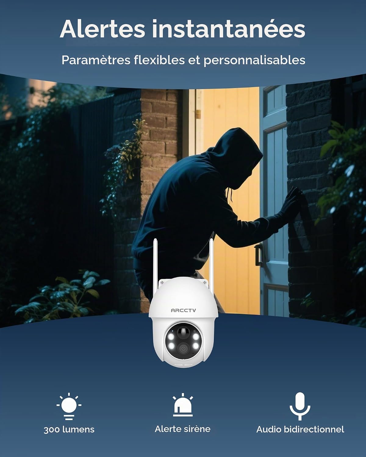 Detalle 2 de ARCCTV Q1 bewakingscamera op zonne-energie, 4 MP en dualbandwifi voor buiten
