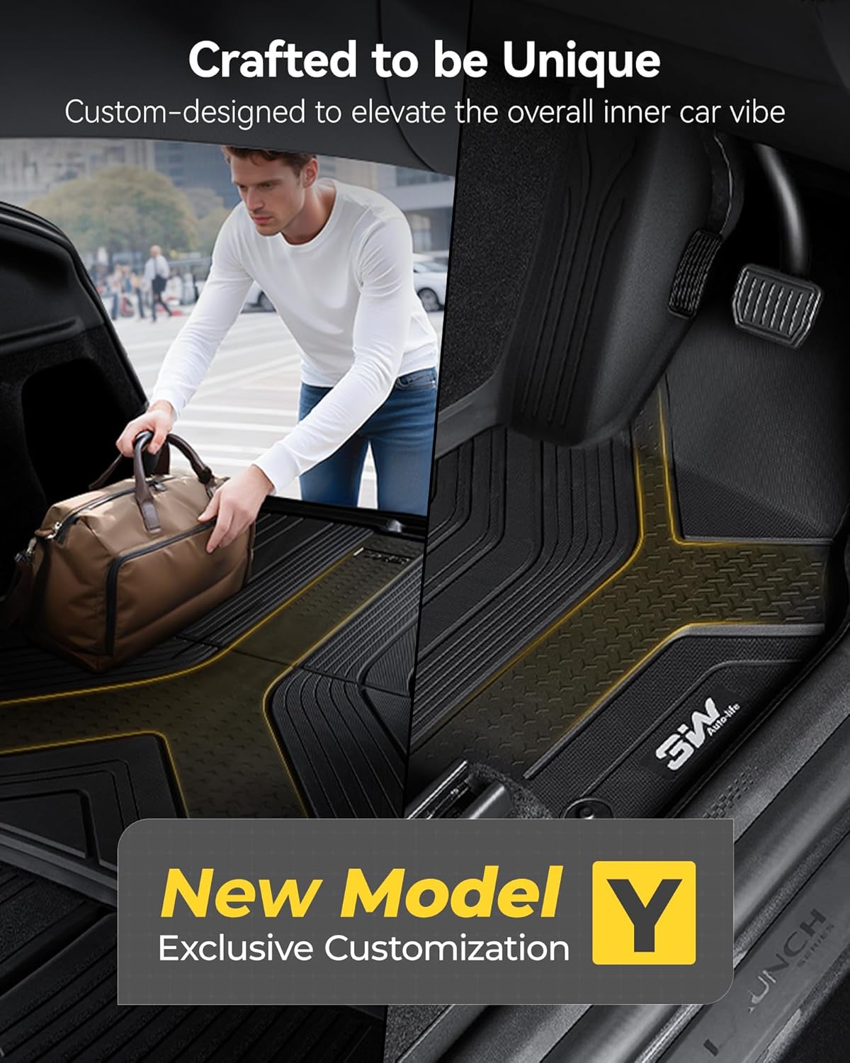Thumbnail 6 de 3W [RHD] 7Pcs Floor Mats and Boot Liner for Tesla Model Y Juniper Premium Performance (2025–2026) – Thorex All Weather