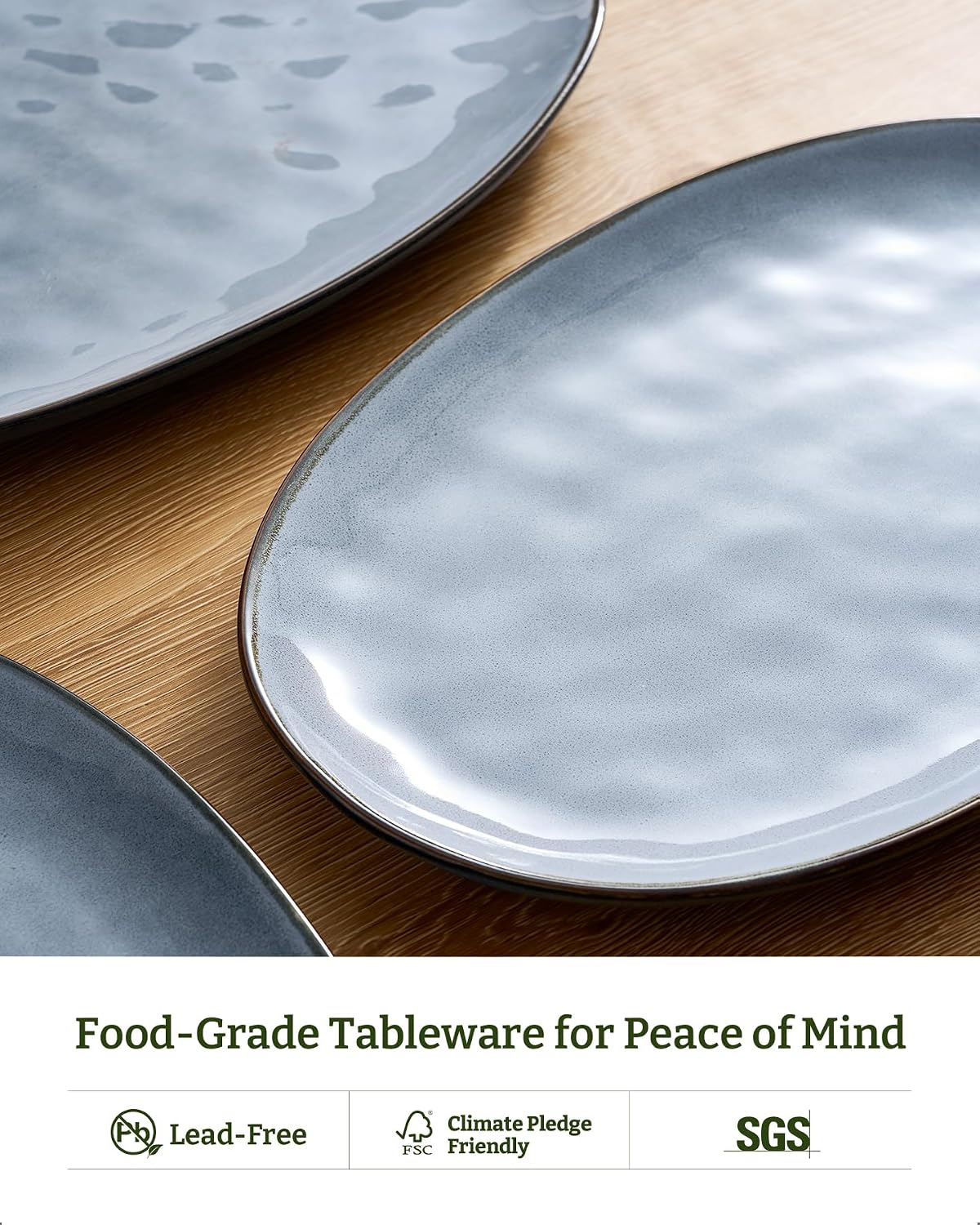 Thumbnail 4 de Famiware Ocean Series Oval Serving Platter Set (Large, Medium, Small) in Blue