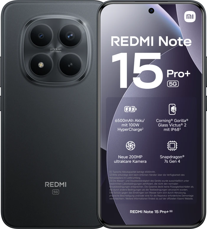 Thumbnail 6 de Xiaomi Redmi Note 15 Pro+ 256GB Schwarz 5G – Mittelklasse-Smartphone mit 6.500-mAh-Akku