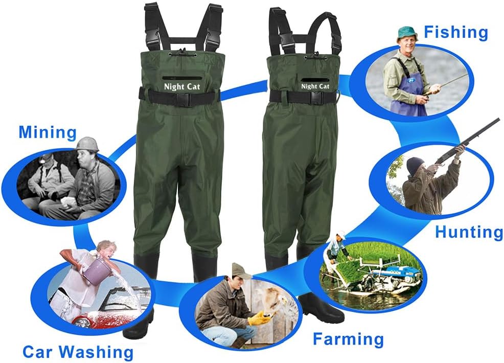 Detalle de Night Cat Wathose Waders mit Stiefeln – wasserdicht, atmungsaktiv, Crosswater
