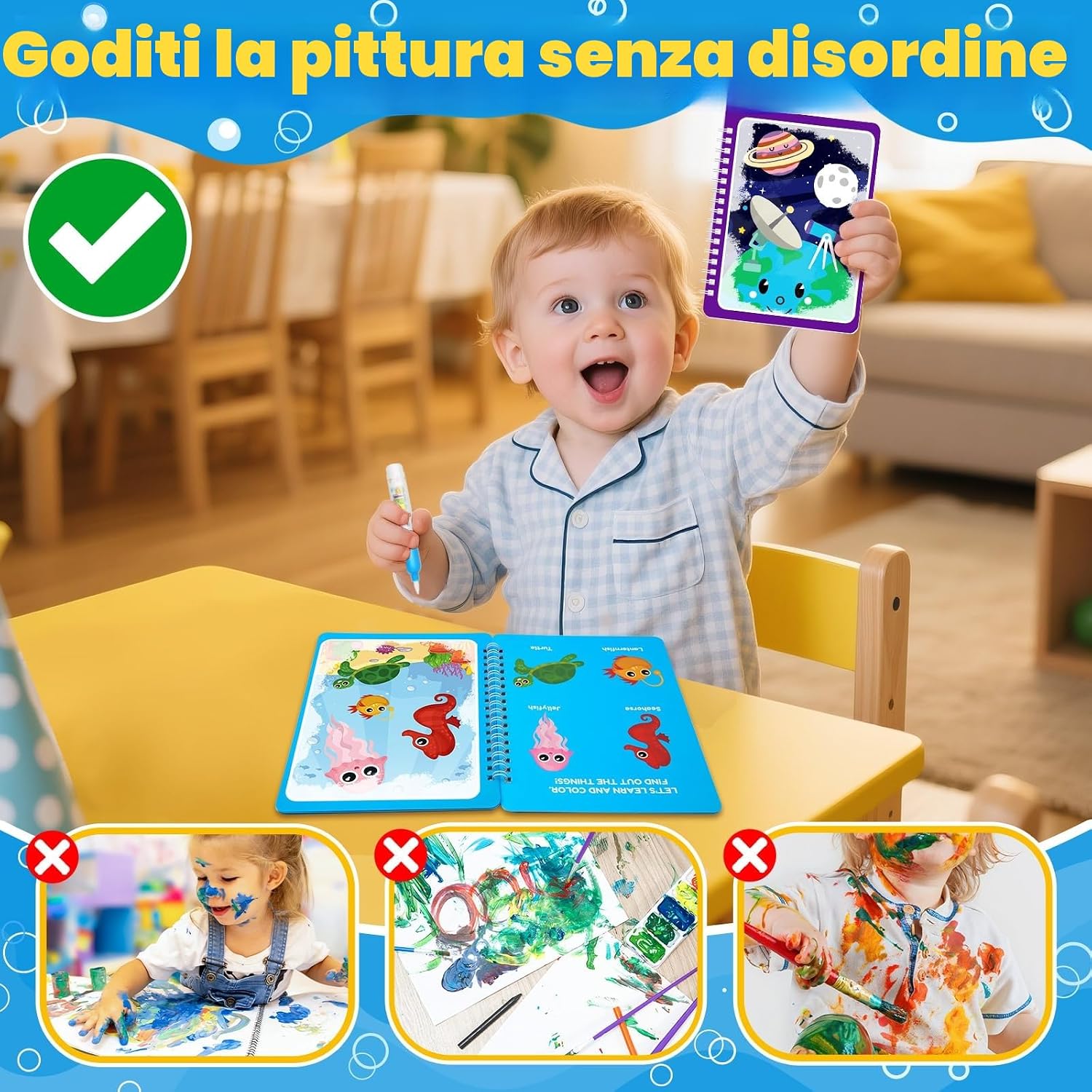 Thumbnail 6 de ZMLM 16 Libri da Colorare con acqua: set creativo riutilizzabile per bambini 3–8 anni