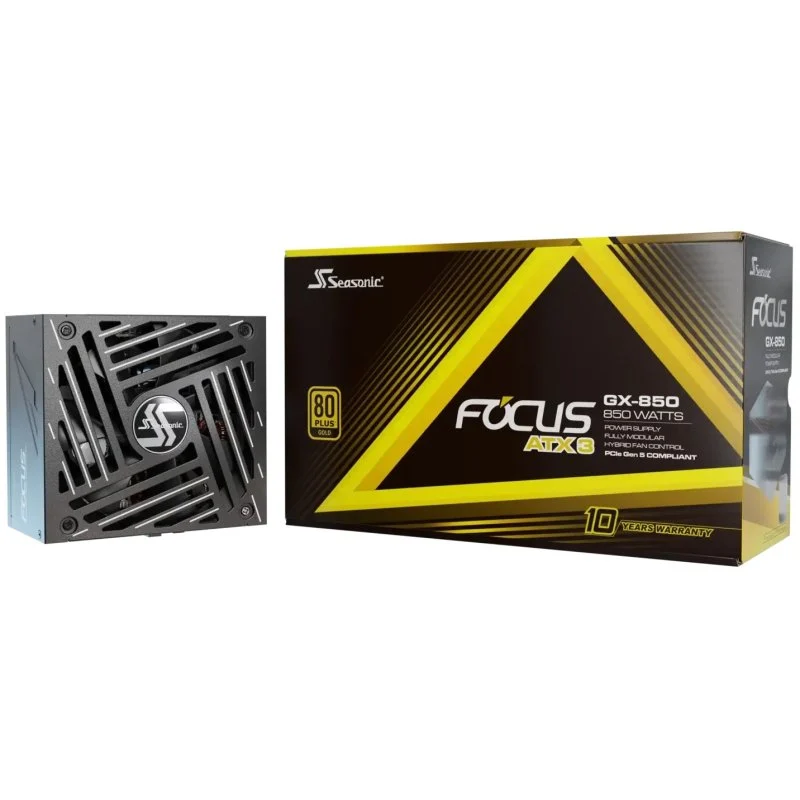 Seasonic Focus GX-850 850W fuente ATX 3 PCIe 5.1 80 Plus Gold modular