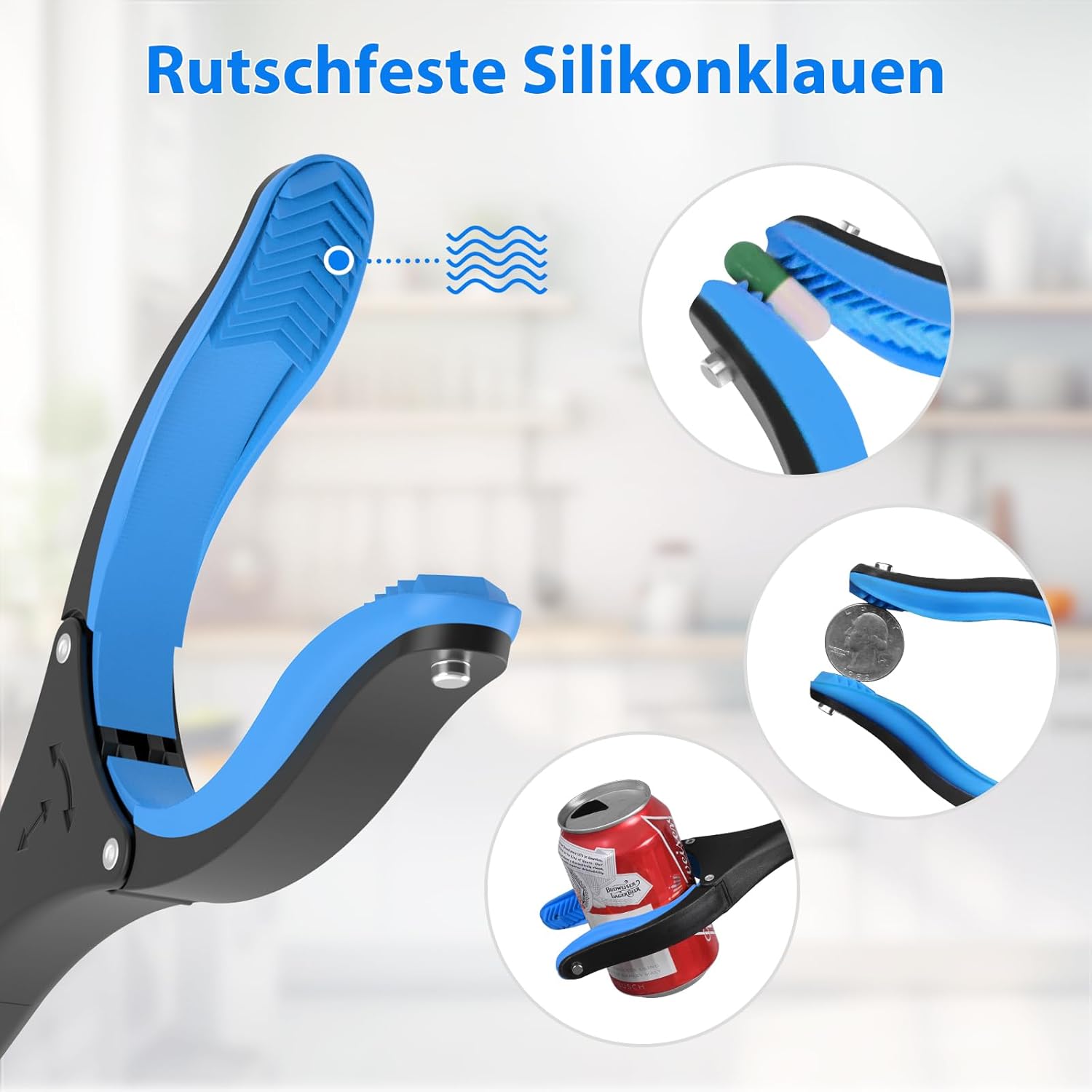 Thumbnail 2 de 91 cm Greifzange für Senioren – faltbar, mit 360° Drehkopf und starkem Griff