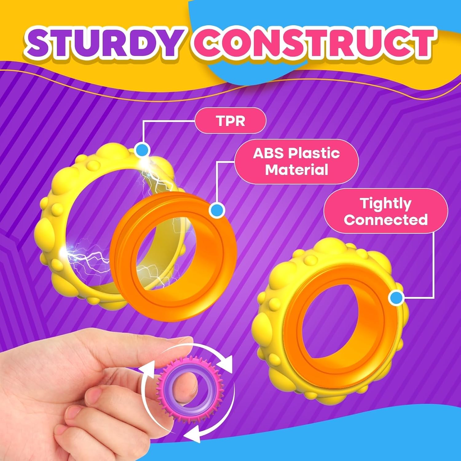 Thumbnail 5 de Fidget Toy Sensory Rings 12-pack for ADHD classroom