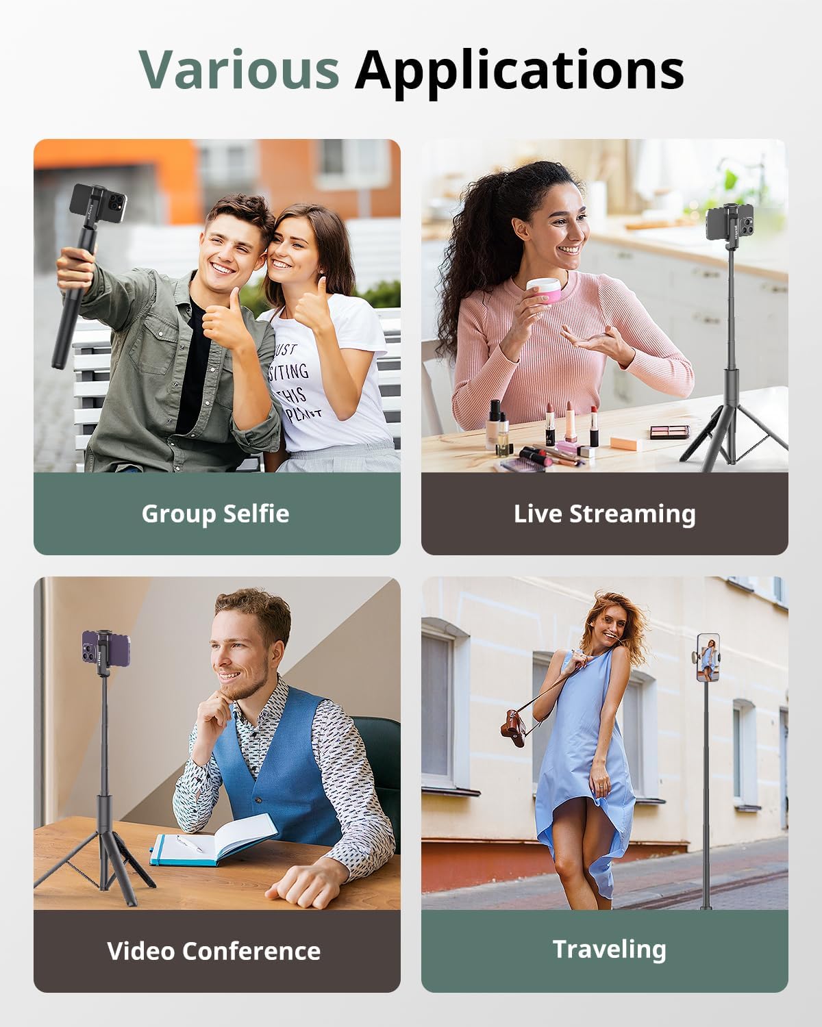 Detalle 2 de Sensyne 60" Phone Tripod with Wireless Remote