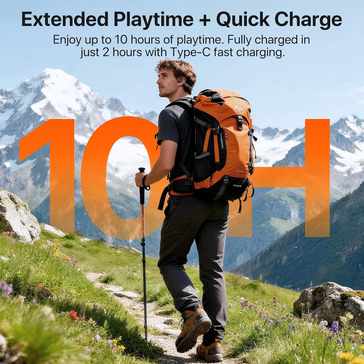 Detalle de Bayhanc Bone Conduction Headphones: Open-Ear Wireless Earphones with 16mm Drivers