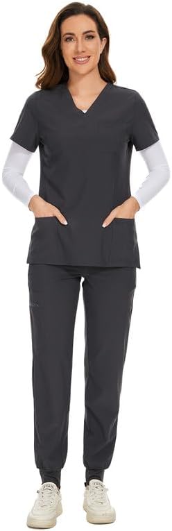 Thumbnail 6 de COZYFIT Scrubs for Women Set — Stretch V-Neck Scrub Top & Jogger Pants with 8 Pockets