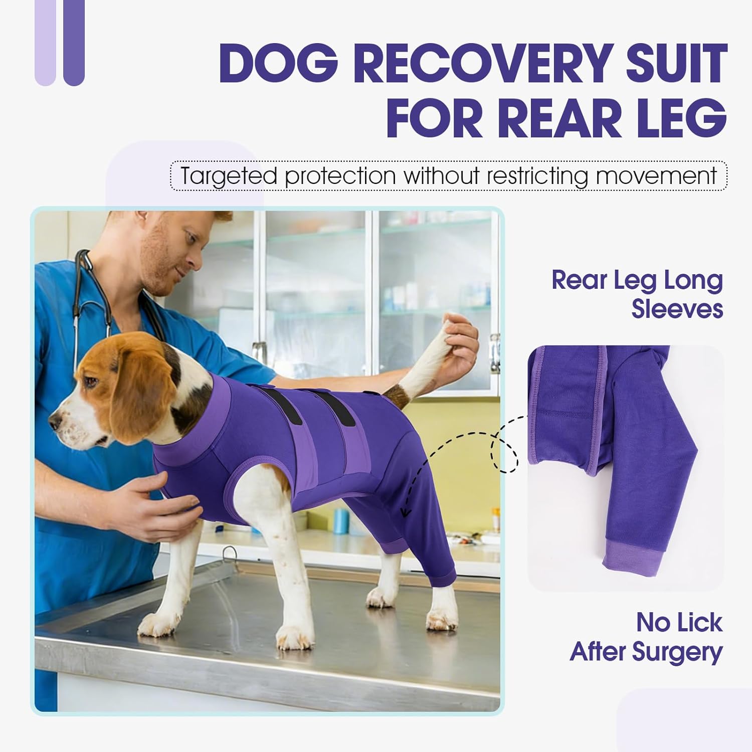Detalle de QBLEEV Dog Recovery Suit for Rear Legs