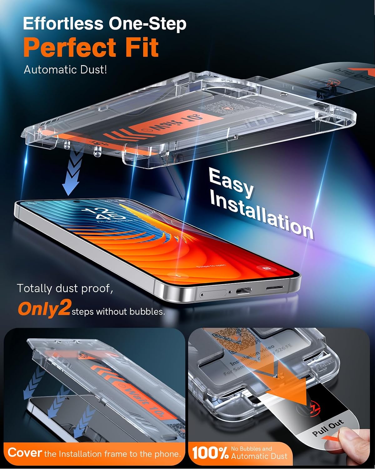 Detalle de LK Samsung Galaxy S26 FE Tempered Glass Screen Protector, 2-Pack