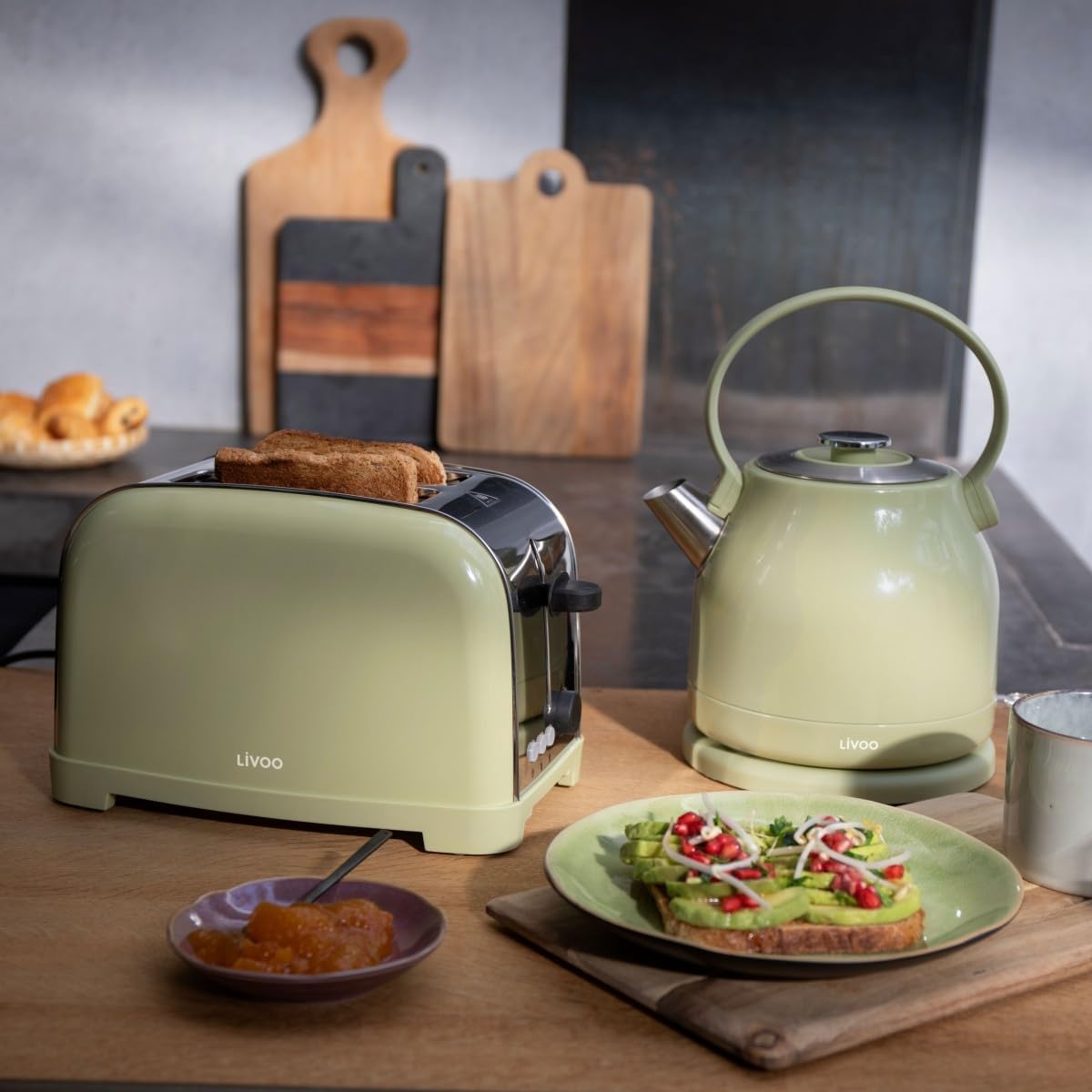 Detalle 2 de LIVOO DOD202C – czajnik retro 1,5 l ze stali nierdzewnej, 1850–2200 W