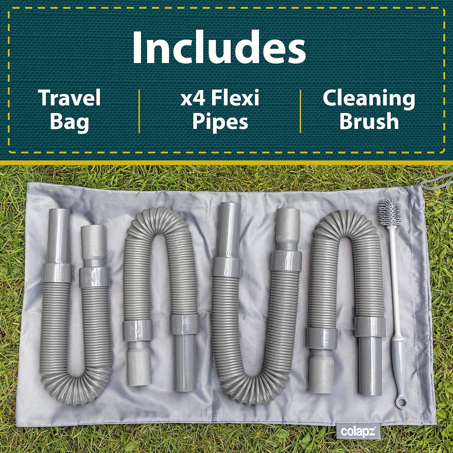 Thumbnail 4 de Colapz Collapsible 4m Caravan Waste Pipe Kit with Bag & Brush