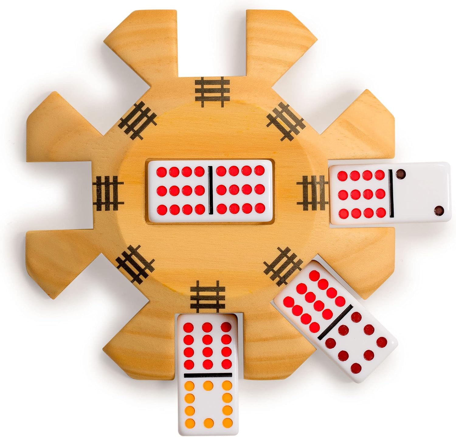 Thumbnail 5 de Yellow Mountain Imports Wooden Hub Centerpiece for Mexican Train Dominoes (Up to 8 Players)