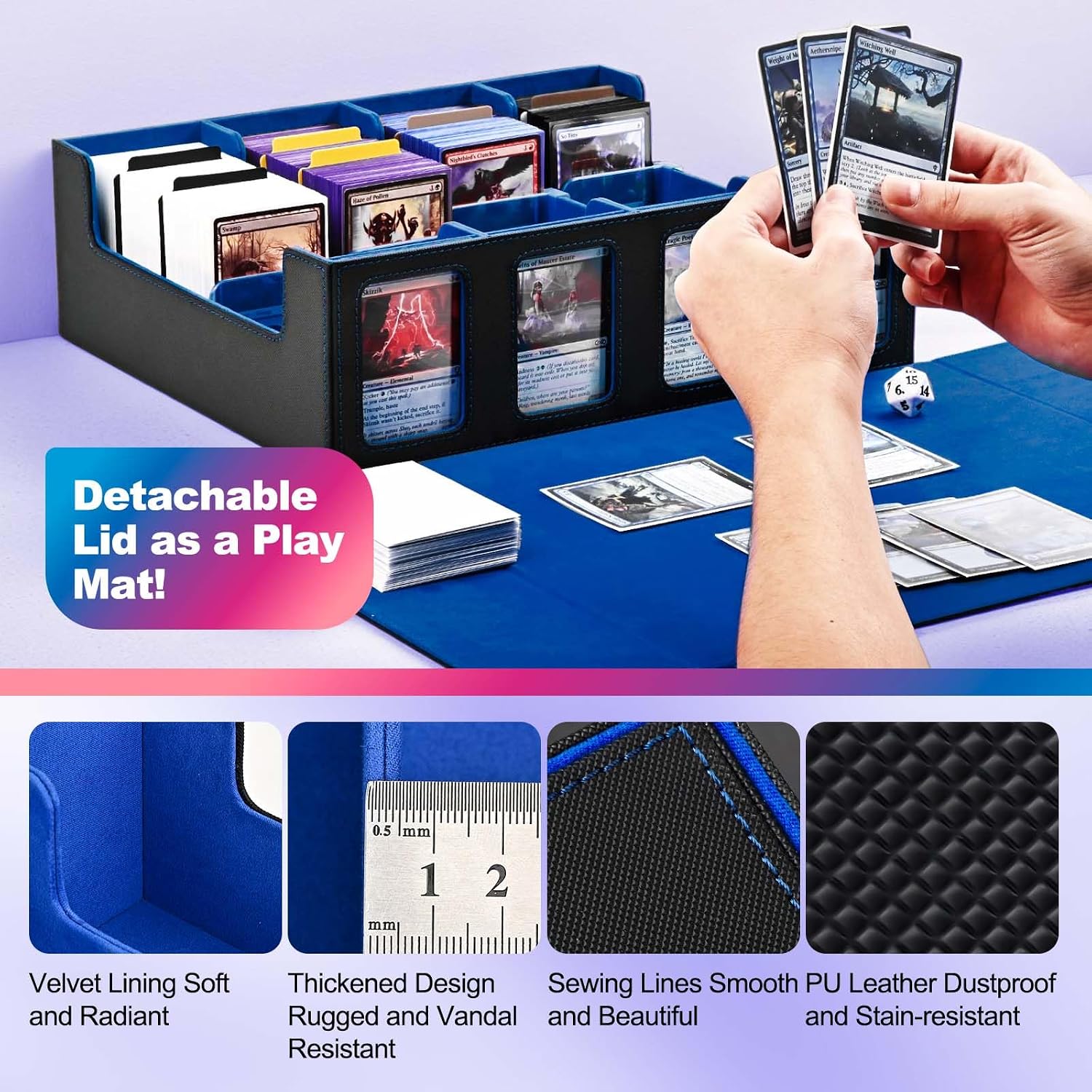 Detalle de UAONO Trading Card Storage Box with Commander Display