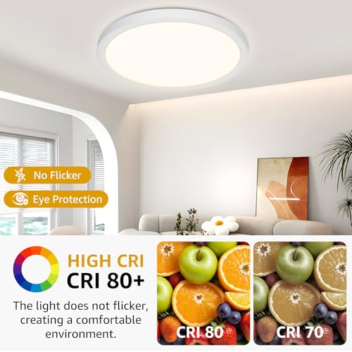 Detalle 1 de Plafón LED de Techo GREAT JACOB 24W, Ø29 cm, 3 Temperaturas de Color (3000K/4000K/6500K) – Lámpara Circular Ultra Delgada