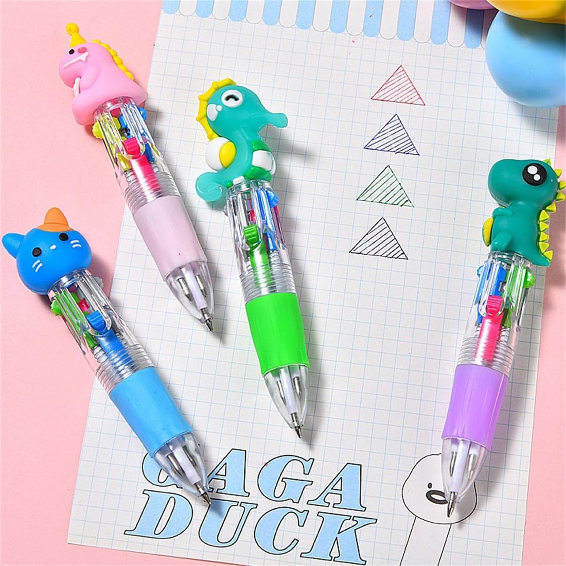 Detalle de 4-in-1 Kawaii Multicolour Pens for Kids – 60 Pack Bulk Mini Ballpoint Pens with Animal Designs