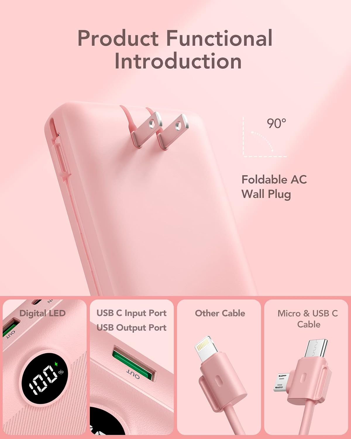 Detalle 2 de VRURC Portable Charger 20000mAh
