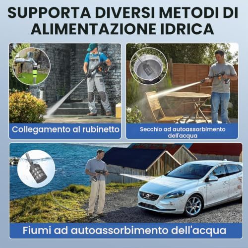Detalle de Idropulitrice a Batteria Purova 60 Bar, 21V, 4,0 Ah – kit completo