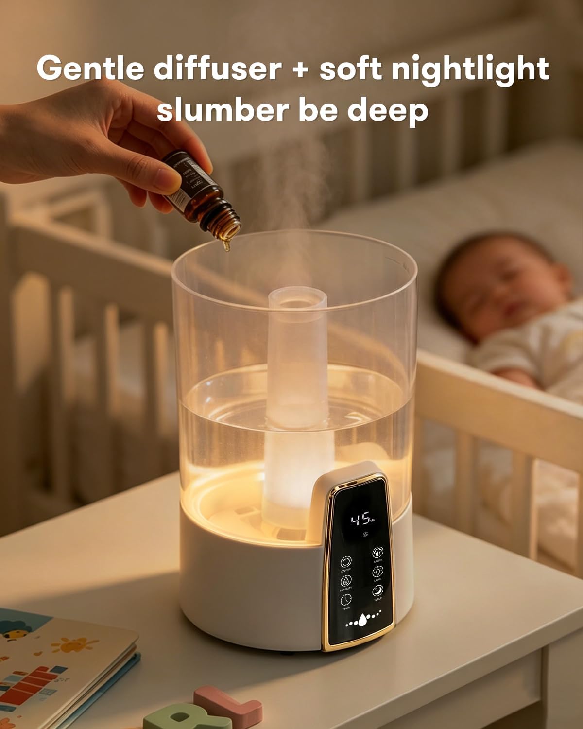 Detalle de AILINKE MH-22301 Ultrasonic Humidifier, 4 L Top-Fill with Remote