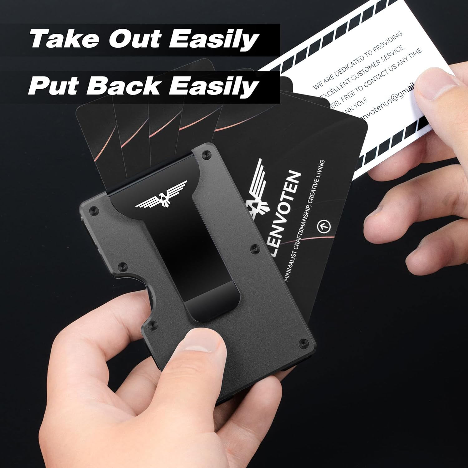 Thumbnail 1 de Lenvoten Minimalist Wallet Slim RFID 20 cards 👛