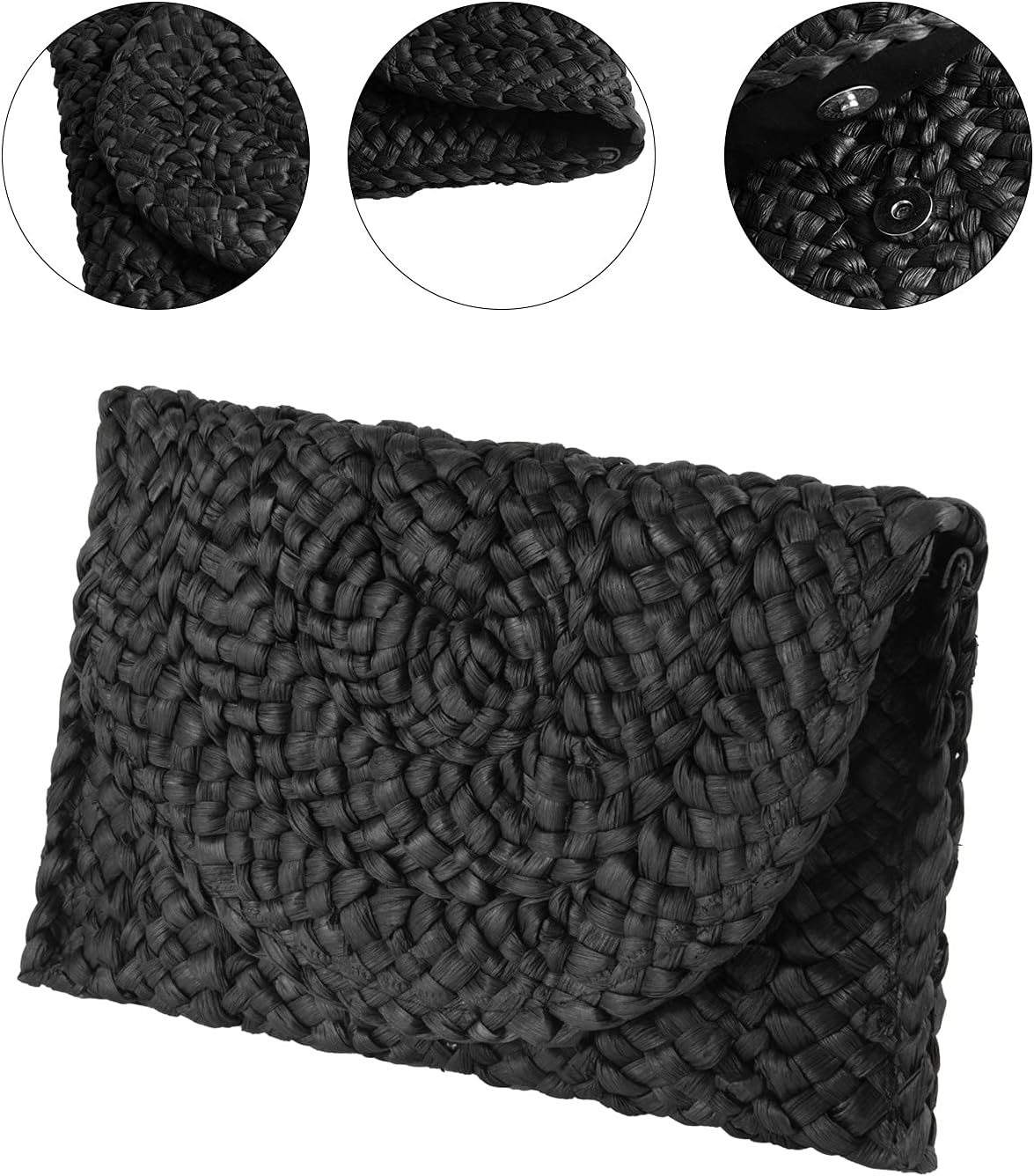 Thumbnail 4 de EVEOUT Handtasche Gewebtes Stroh 27,5 cm