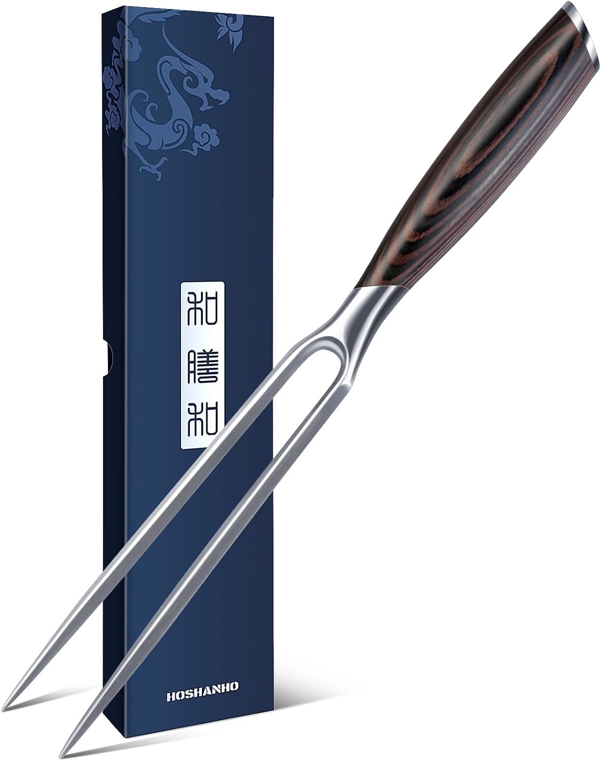 HOSHANHO 7-Inch Meat Fork — Razor-Sharp Double-Prong Carving Fork for Meat