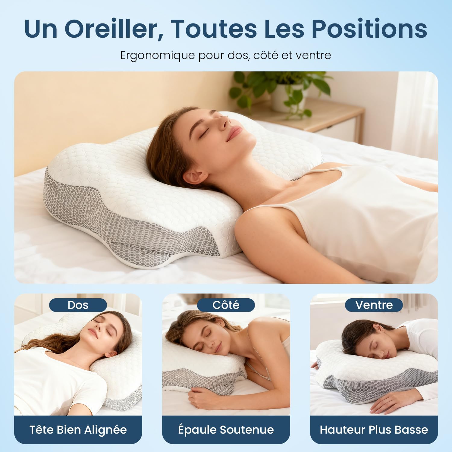 Thumbnail 3 de Dozion Oreiller Ergonomique Cervical mémoire