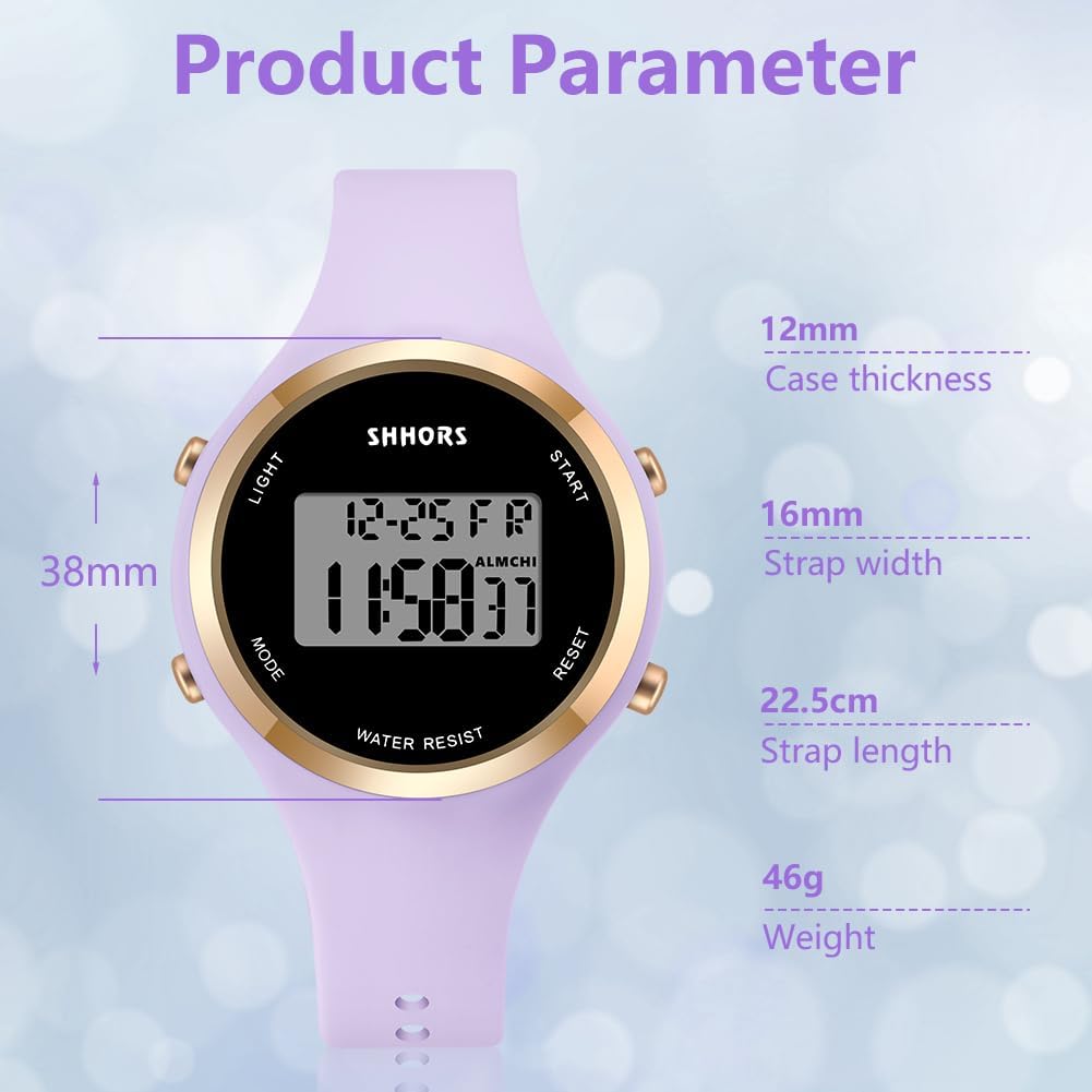 Thumbnail 1 de AOOSU Damenuhr Digitale Uhr mit LED Nachtlicht