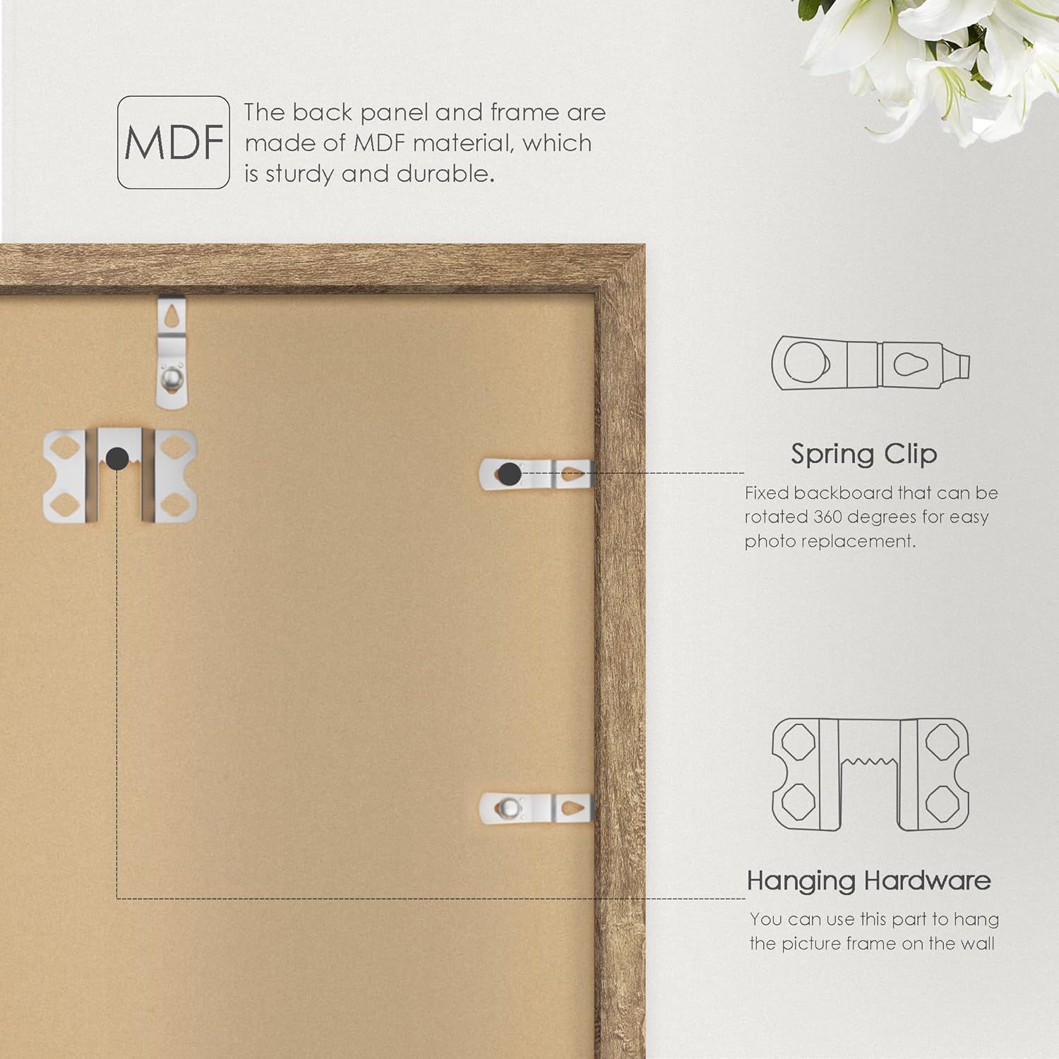 Detalle de Fisnish 24x36 Poster Frame Natural Woodgrain Brown