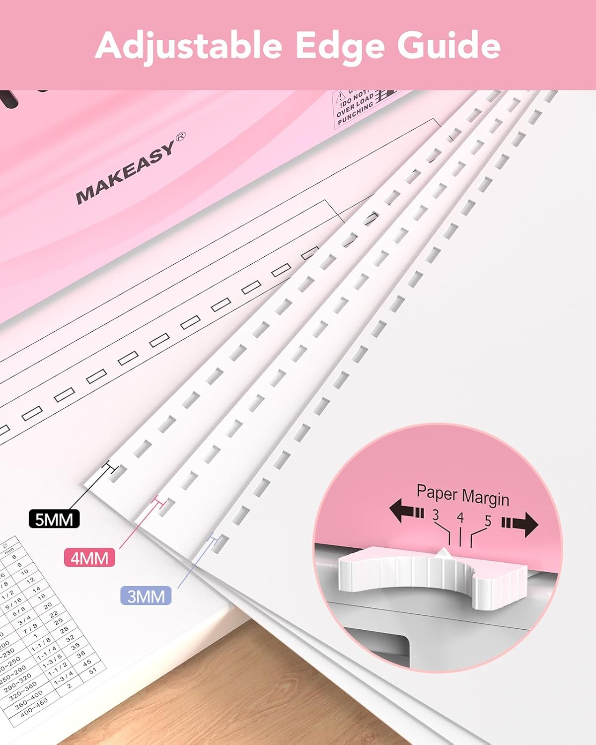 Detalle 2 de MAKEASY BM12 21-Hole Comb Binding Machine with 100 Black PVC Spines