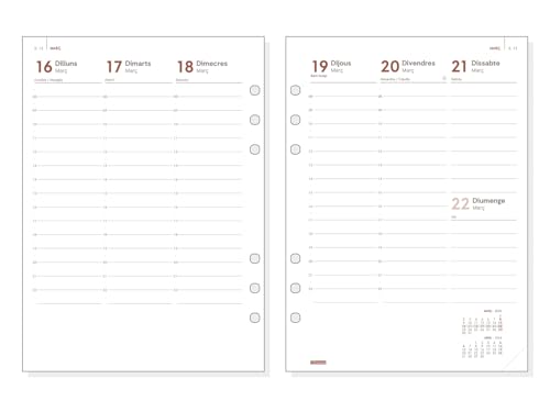 Detalle de Finocam Open Piel Andrea Azul Agenda 2026 semana vista