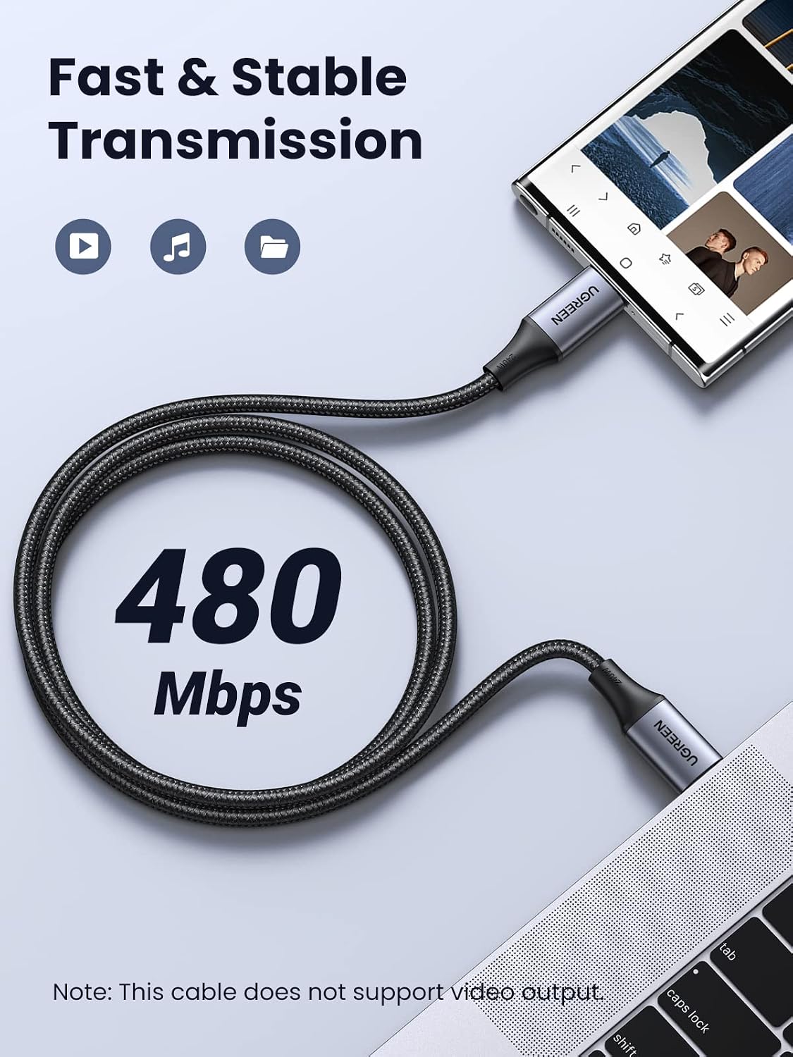 Detalle 2 de UGREEN 240W USB C Charger Cable PD 3.1 USB C to USB C Lead