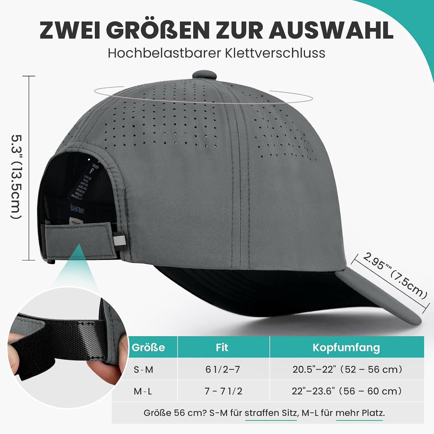 Detalle de AOPREL Baseball Cap: Wasserabweisend, atmungsaktiv und schnelltrocknend – Unisex