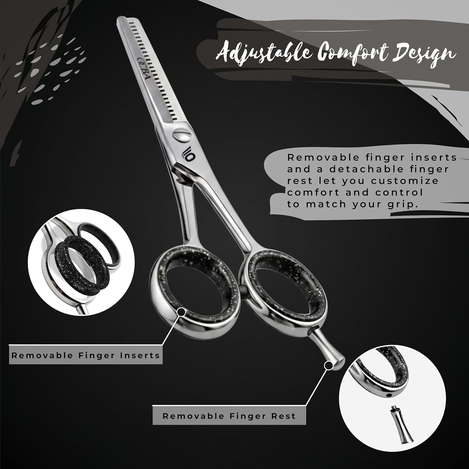 Detalle de Maxylon forbice professionale per parrucchiere 6 pollici in acciaio inox (argento) per diradamento