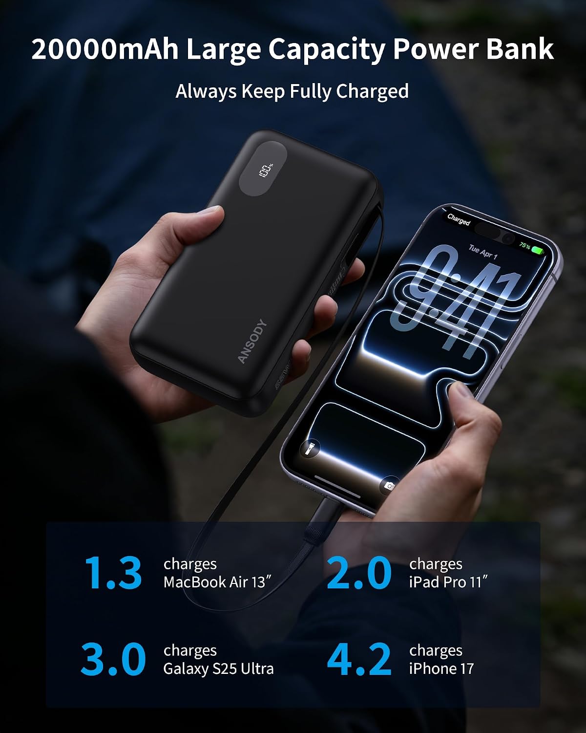 Detalle de Ansody Portable Charger 20,000mAh