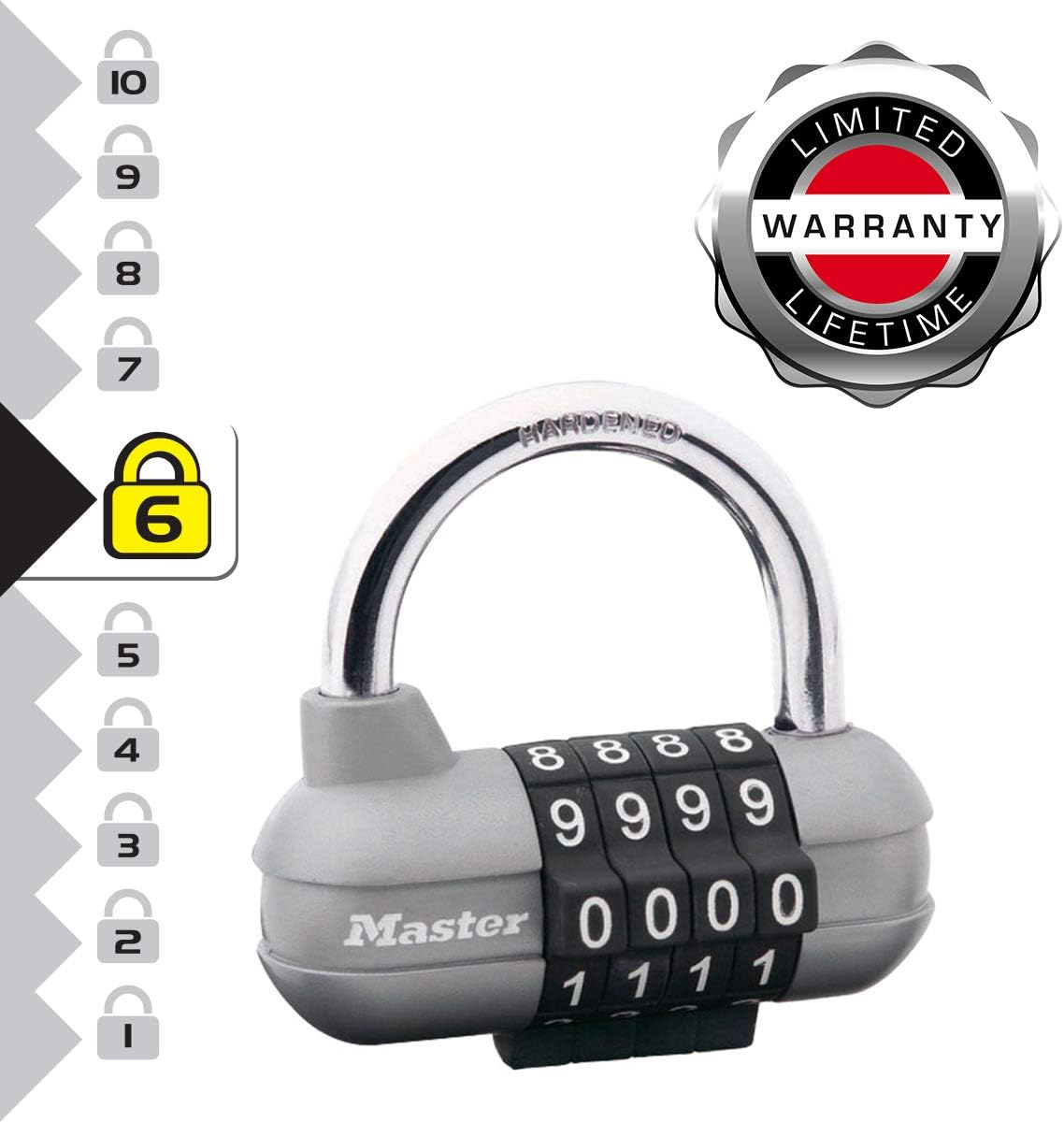 Thumbnail 2 de Master Lock 1520EURD: Lucchetto con combinazione in argento per uso interno