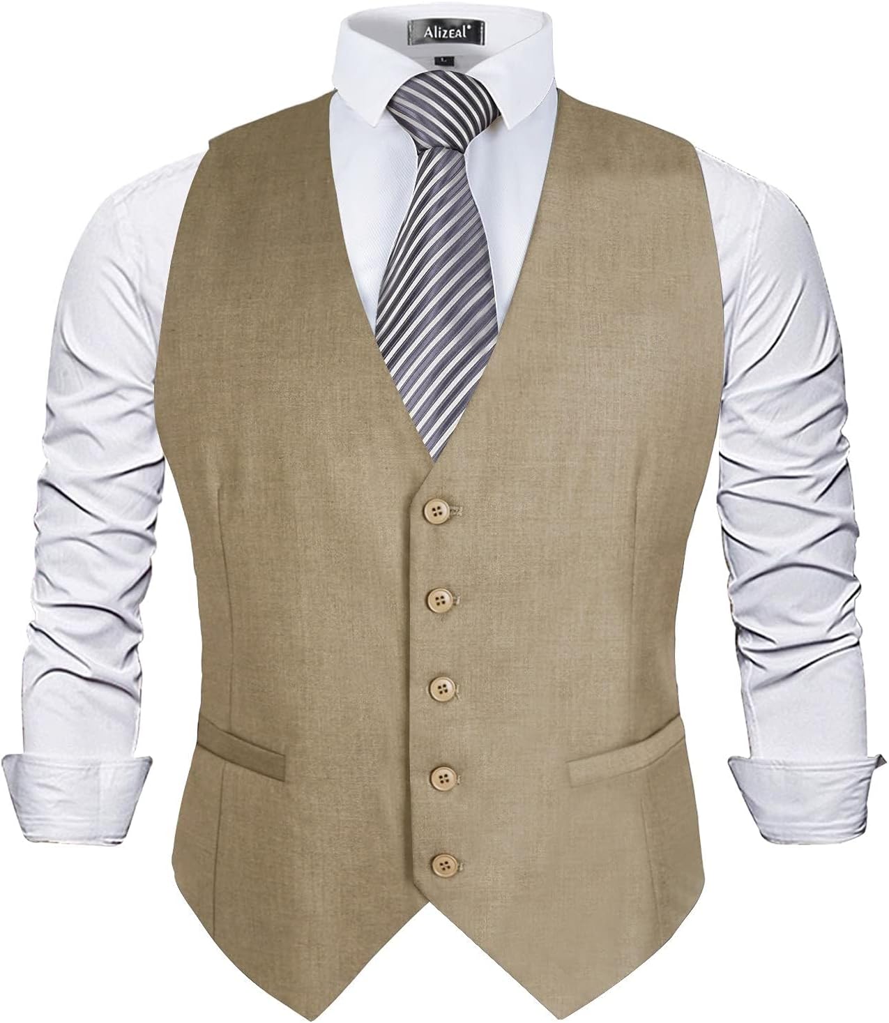 Thumbnail 5 de Alizeal Mens Classic Solid Colour Suit Vest (Regular Fit) Waistcoat