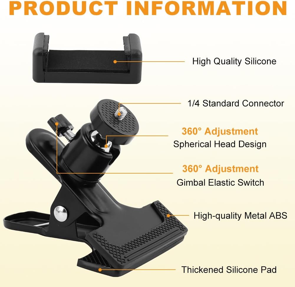 Thumbnail 6 de YOSINXU 22432609 Guitar Phone Holder, 360° Ball Head, 1/4-Inch Adapter