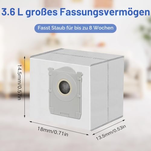 Detalle de VIEWALL T90 Staubbeutel für ECOVACS DEEBOT X11 PRO Omni / T90 Pro Omni / T90 Omni / X12 Pro Omni – 10 Stück, 3L