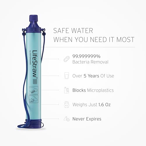 Thumbnail 2 de LifeStraw Personal Water Filter for Hiking, Travel and Emergency (Blue)