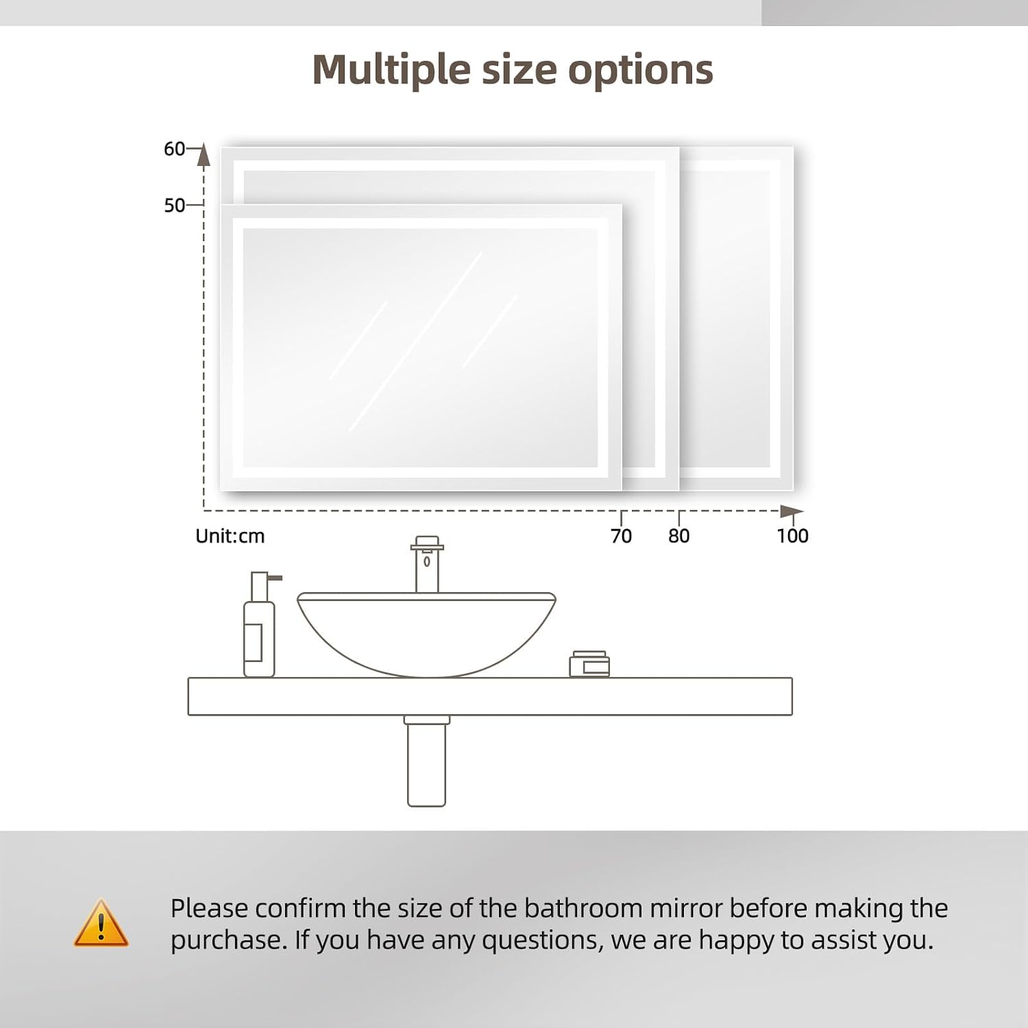 Thumbnail 6 de Dripex Specchio Bagno con Luce 50x70 cm LED – Antinebbia, 3 Temperature di Colore e Interruttore touch