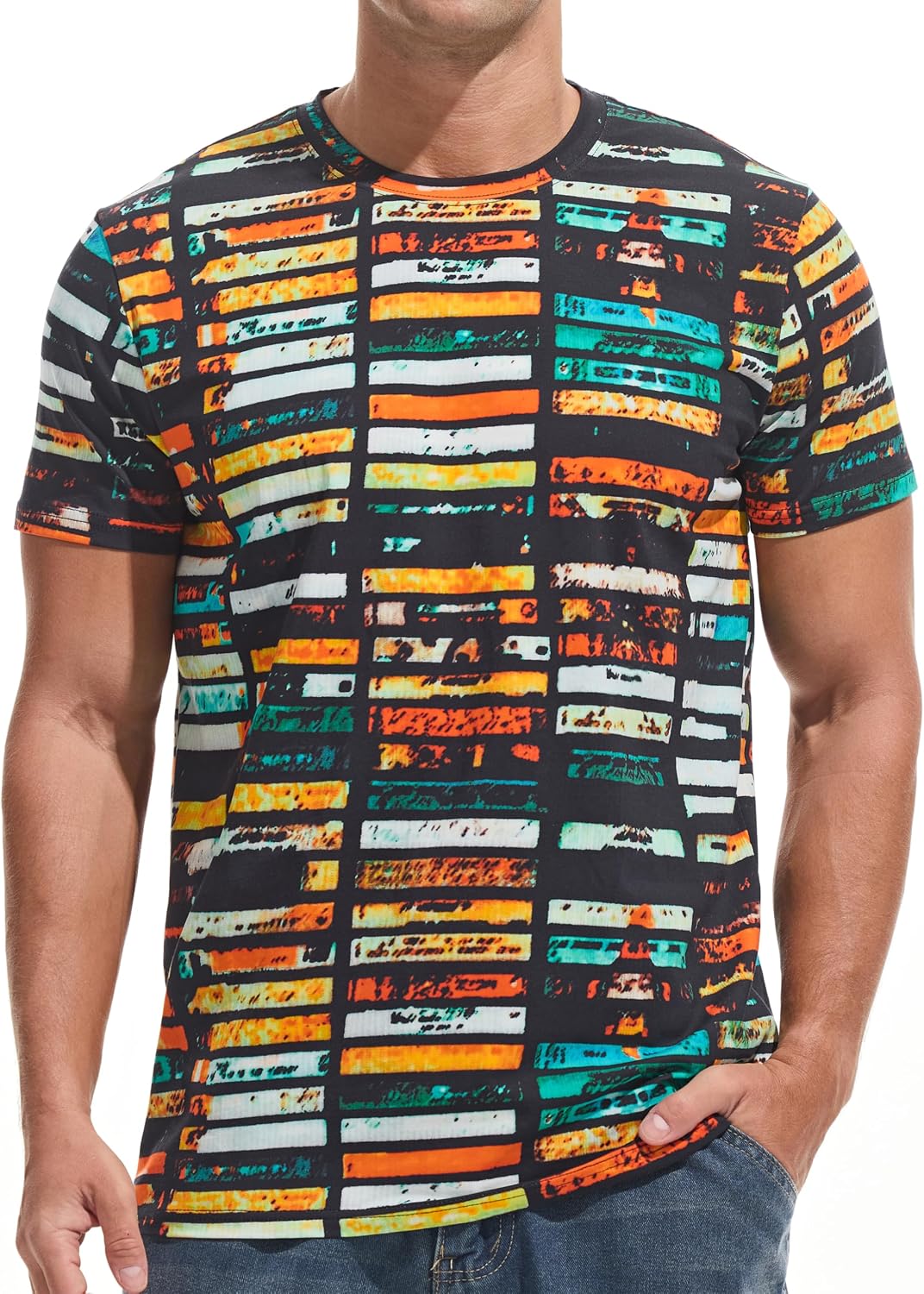 Thumbnail 6 de USALL Herren Sommer-Druckshirt 95% Baumwolle