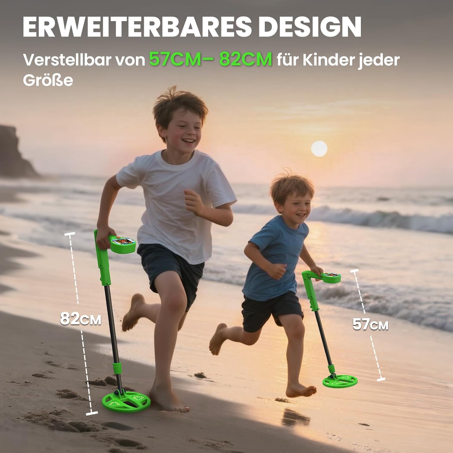 Thumbnail 5 de DR.ÖTEK Metalldetektor Kinder mit Farb-LCD und 6" Suchspule (LED) – für 3 bis 12 Jahre, grün