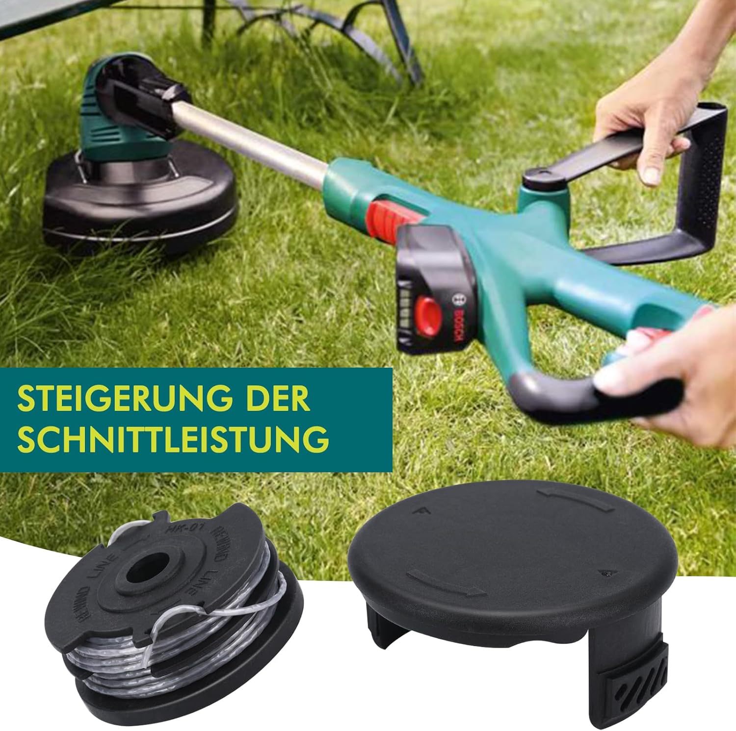 Detalle de Eyoloty Fadenspule F016800351 für Bosch AdvancedGrassCut (ART 24/27/30/30-36 LI)
