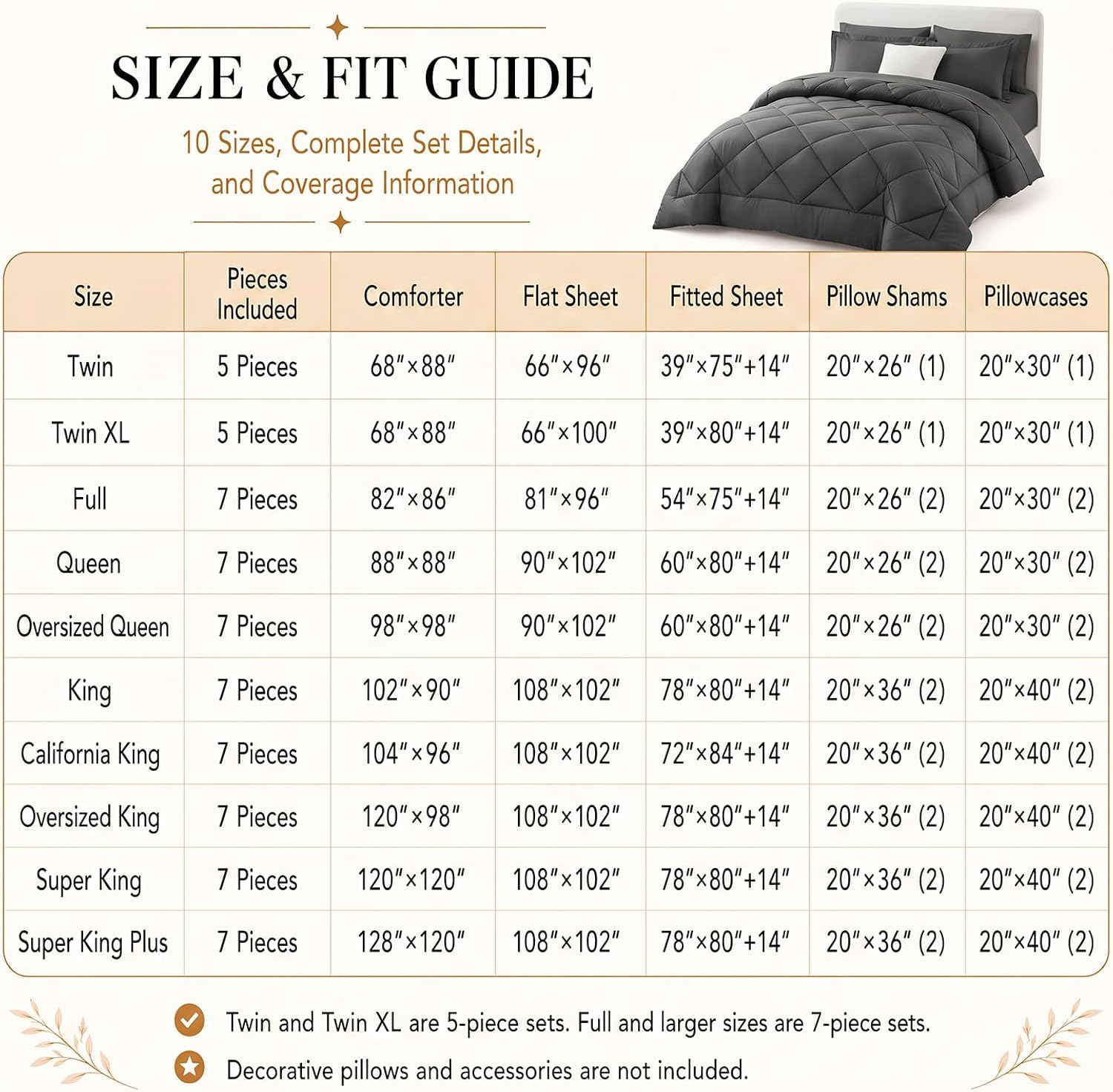 Thumbnail 5 de CozyLux Queen 7-piece Comforter Set