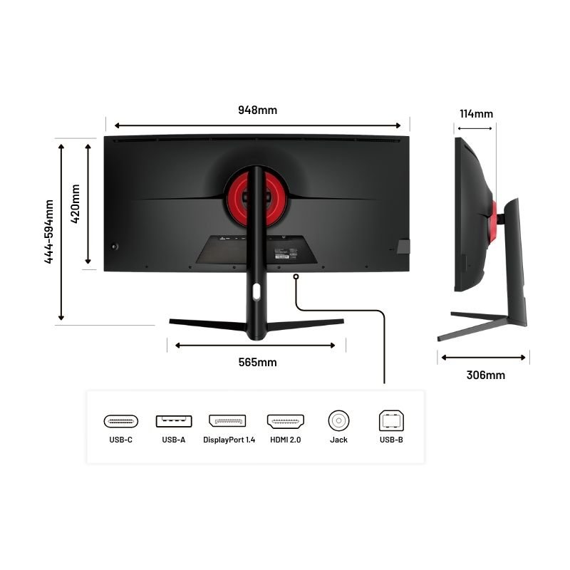 Thumbnail 1 de JAPANNEXT JN-5X40 (39,7") LED IPS UltraWide 4K curvo con FreeSync y USB-C (65W)