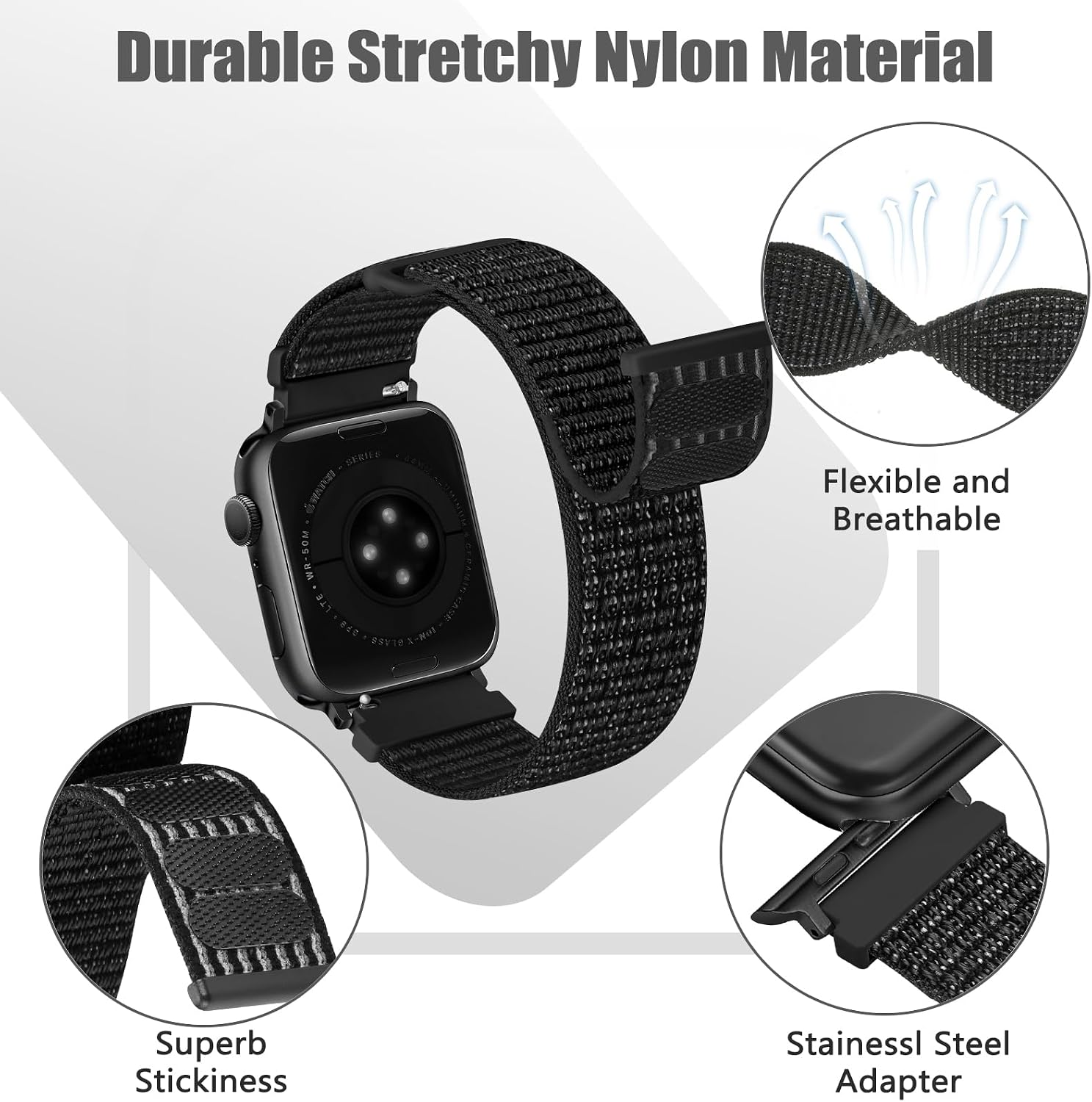 Detalle de Runostrich Nylon Sport Strap 2 Pack 49mm