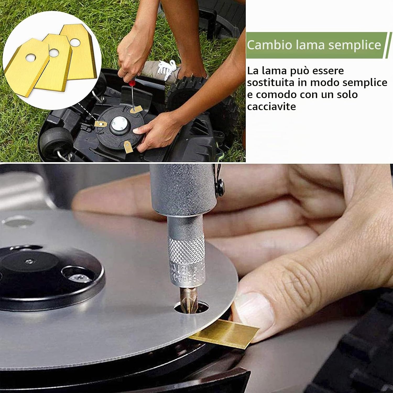 Detalle de TBoonor 30x Lame per Robot Tagliaerba – Lame di ricambio per Husqvarna Automower, compatibilità estesa e viti antiruggine