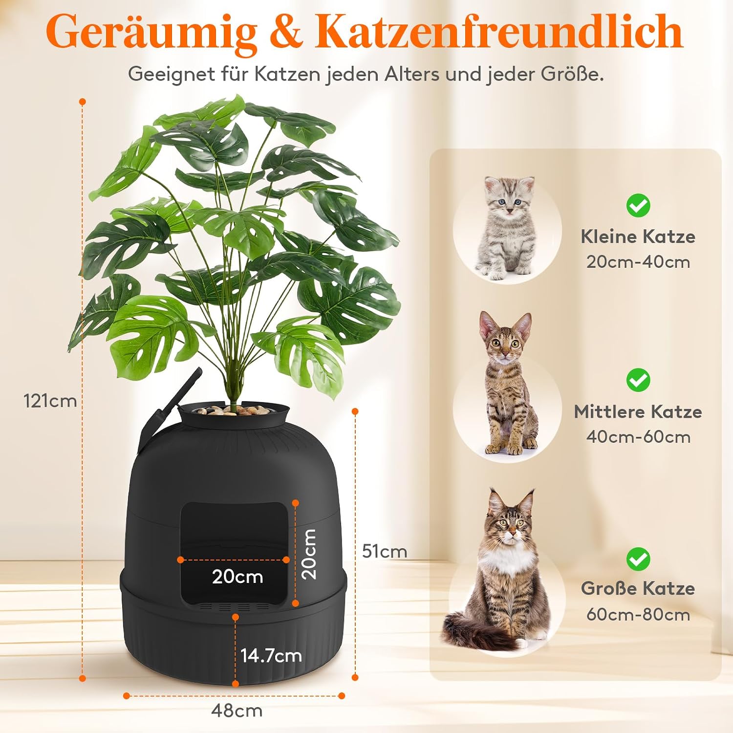 Detalle 2 de Lifewit Katzenklo Blumentopf XXL mit Sensor